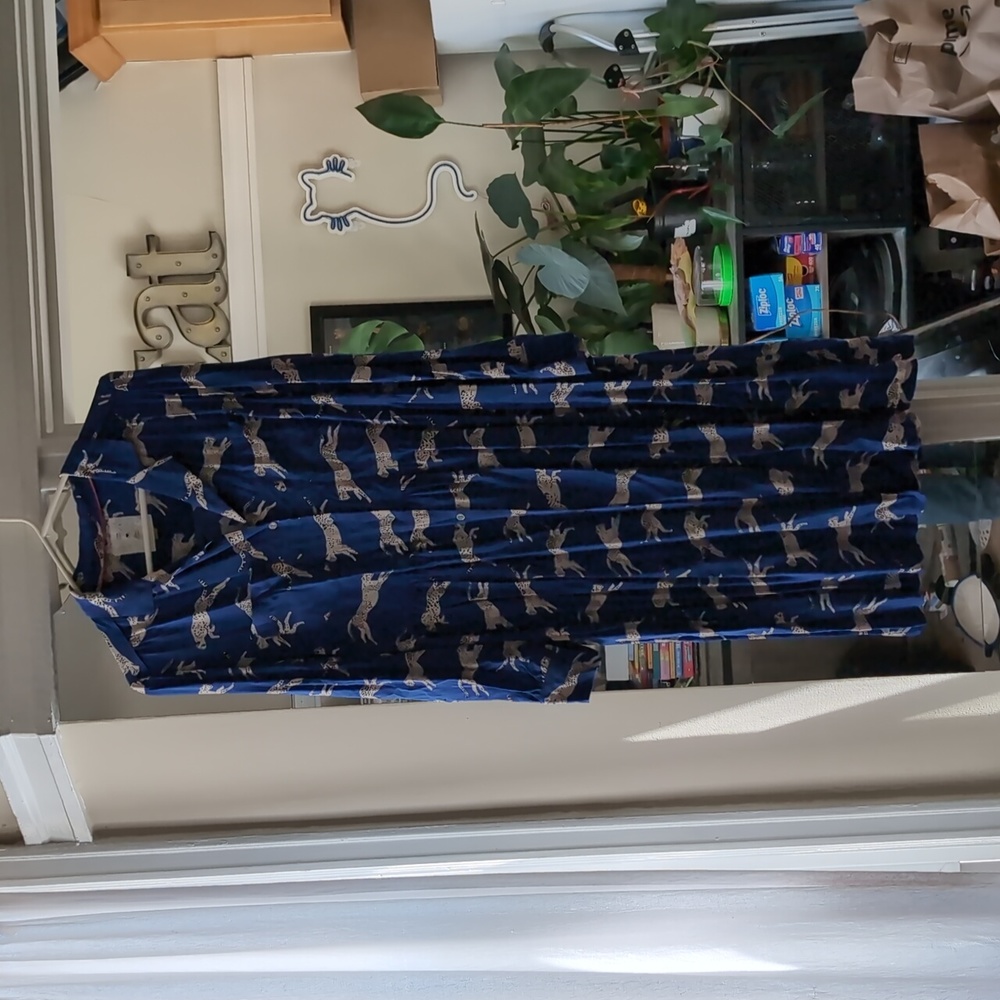 Anorak blue leopard dress, size 14